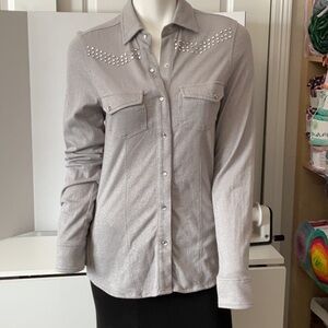 Cruel Brand Studded Gray Button-Up Shirt